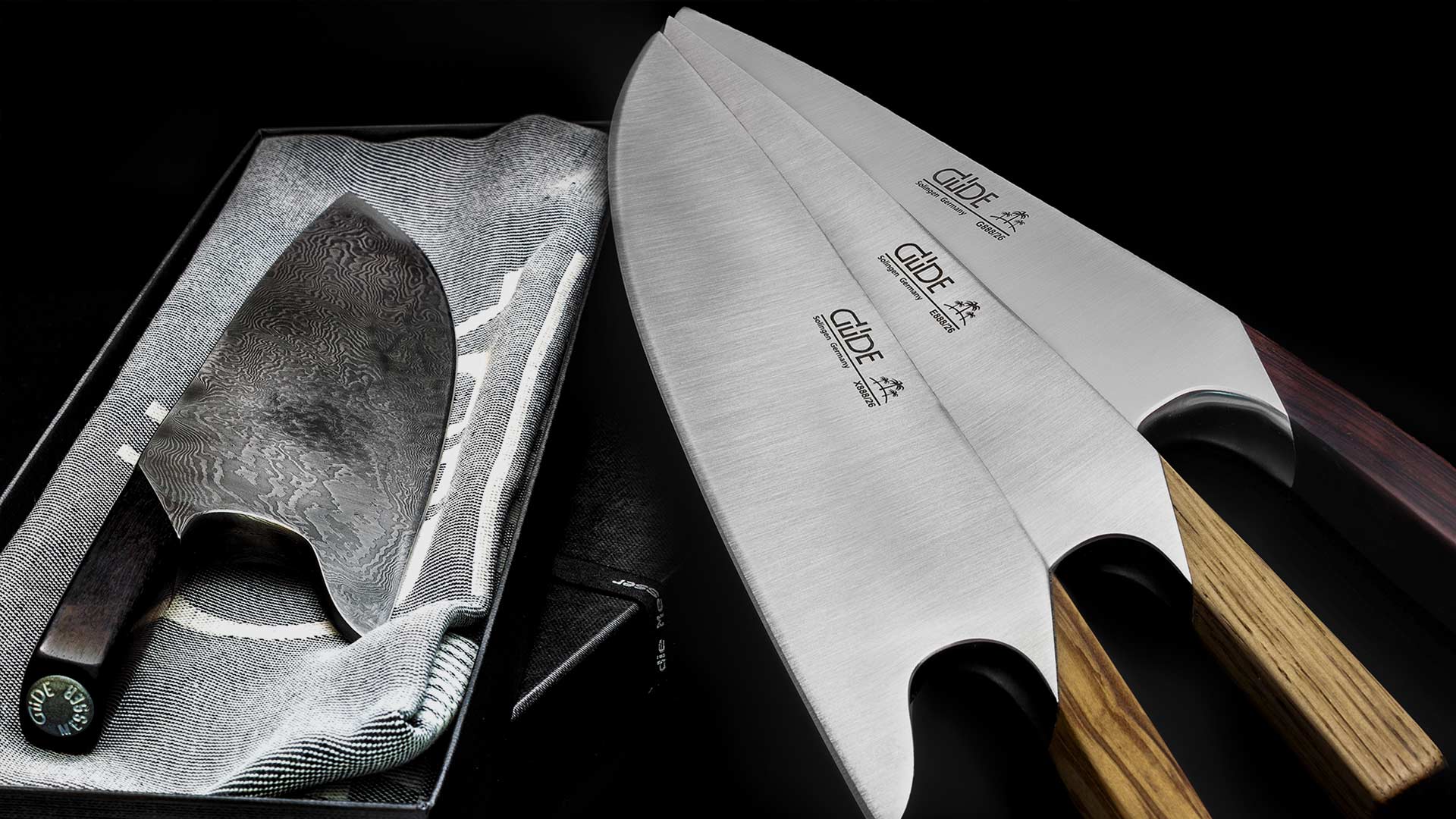 Cuchillos Solingen, Güde cuchillos, cuchillos de cocinero Solingen, juego de cuchillos, chaira, cuchillos solinger