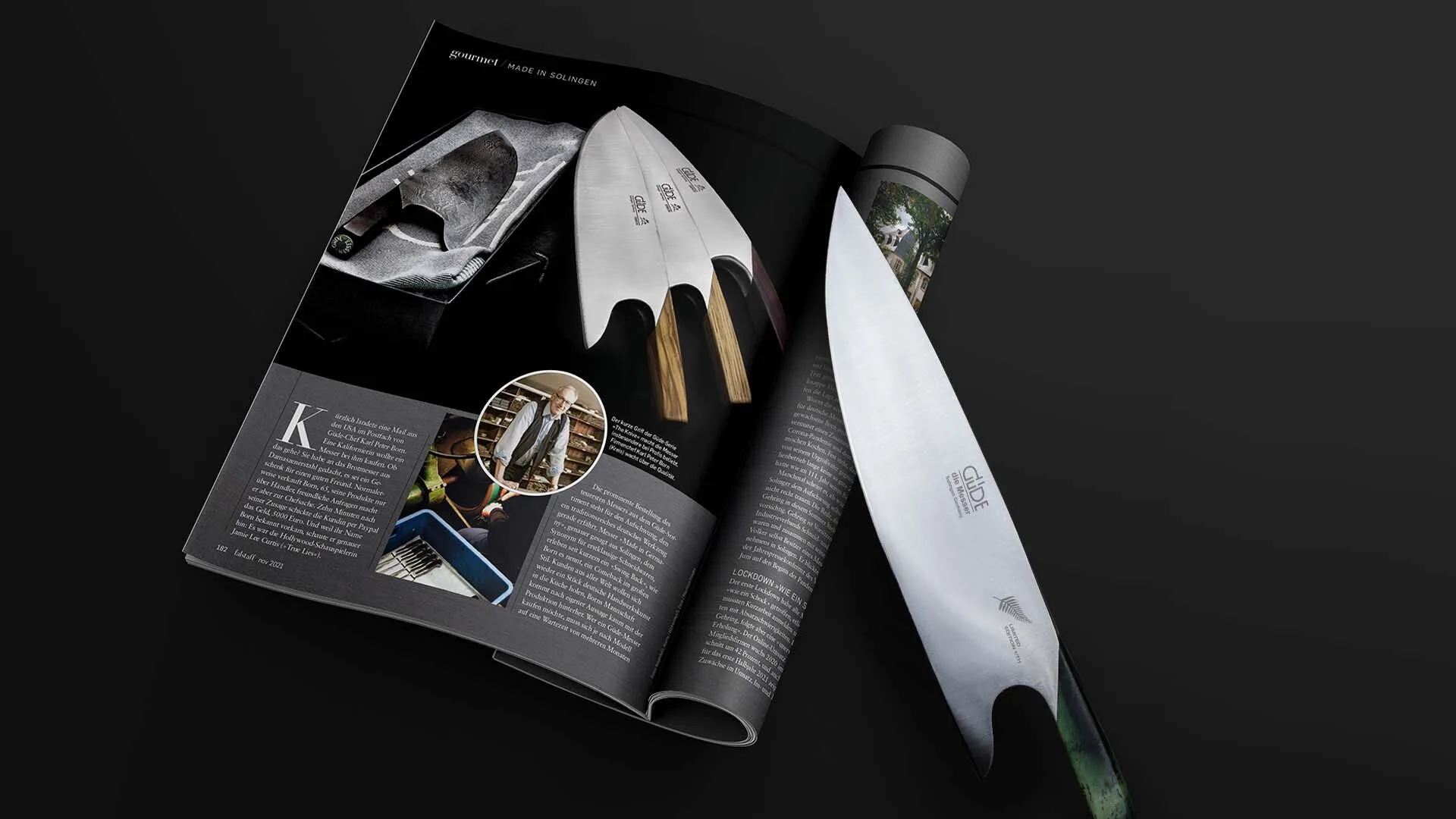 Knives Solingen, Güde knives, chef's knives Solingen, knife set, sharpening steel, solinger knives