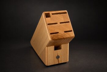 Güde Messerblock Buche natur, 6-teilig, schräg von vorn