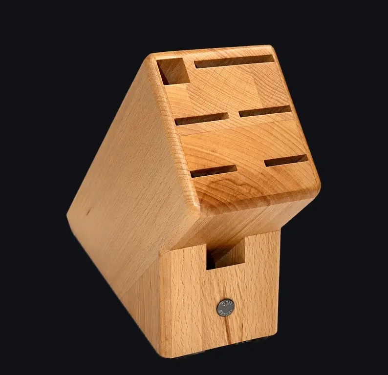 Güde Natural Beech Wood Knife Block, 6-piece set, without knives