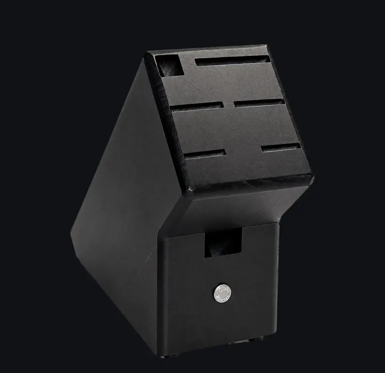 Güde Black Ash Wood Knife Block, 6-piece, without knives